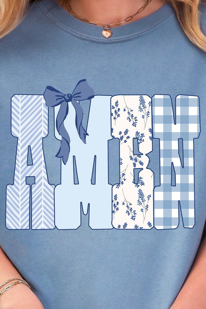 Sunday Blue Amen Comfort Colors Adult Ring - Spun Cotton Tee - Wholesale Accessory Market