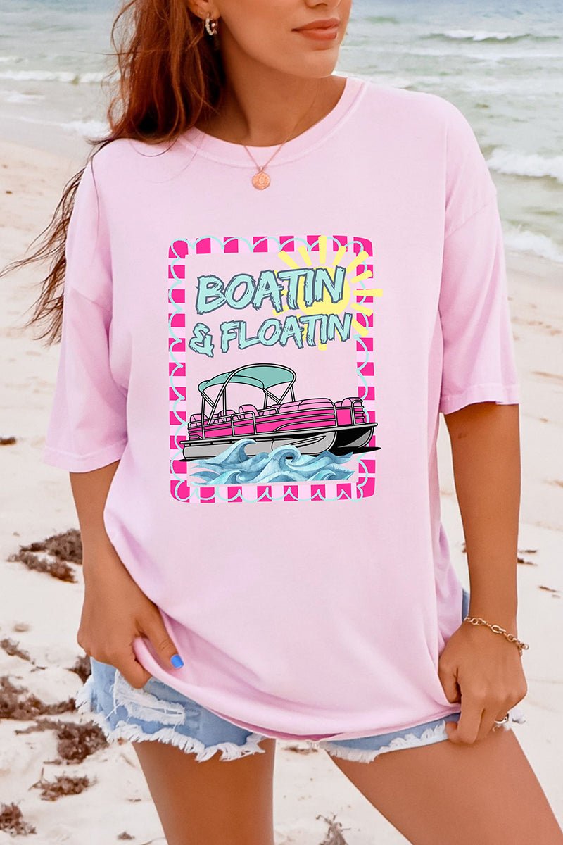 Sunny Boatin & Floatin Comfort Colors Adult Ring - Spun Cotton Tee - Wholesale Accessory Market