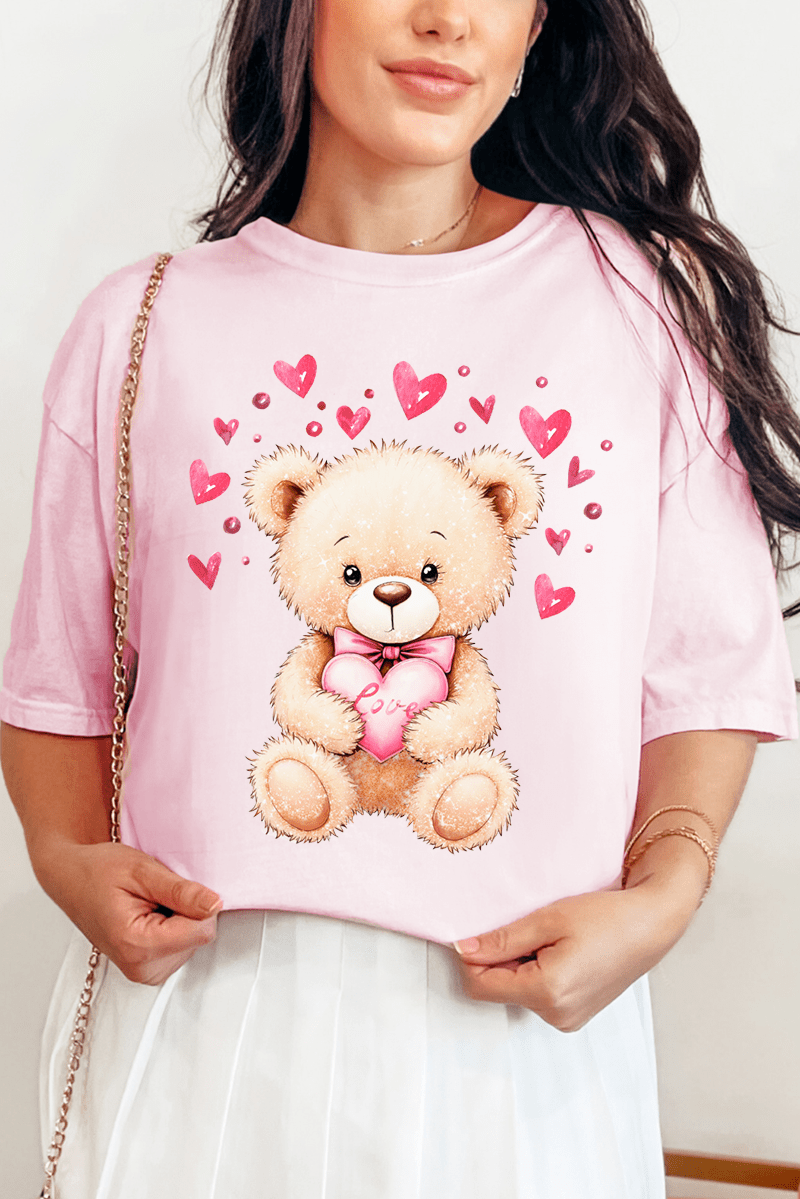 Teddy In Love Comfort Colors Adult Ring - Spun Cotton Tee - Wholesale Accessory Market