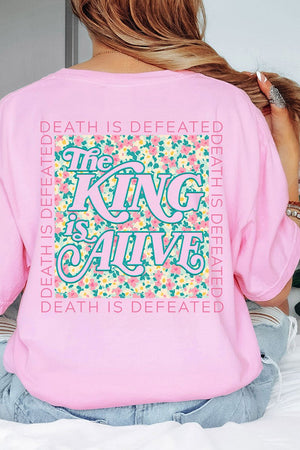 The King Is Alive Front & Back Design Comfort Colors Adult Ring - Spun Cotton Tee - Wholesale Accessory Market