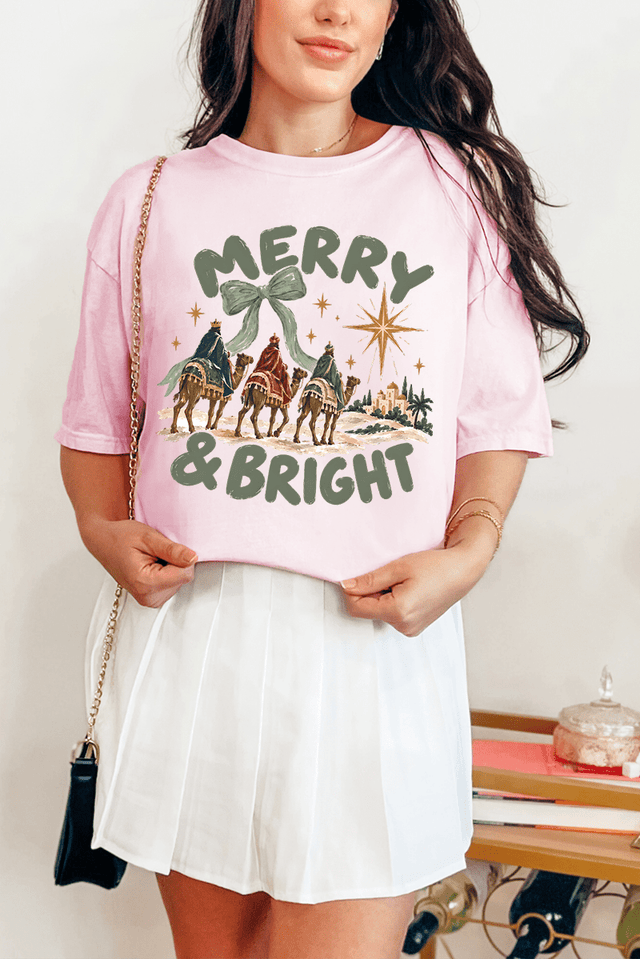 Three Kings Merry & Bright Comfort Colors Adult Ring-Spun Cotton Tee - Wholesale Accessory Market