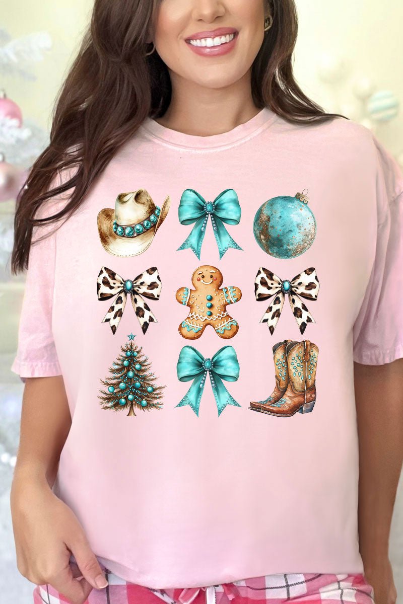 Turquoise Country Christmas Comfort Colors Adult Ring - Spun Cotton Tee - Wholesale Accessory Market