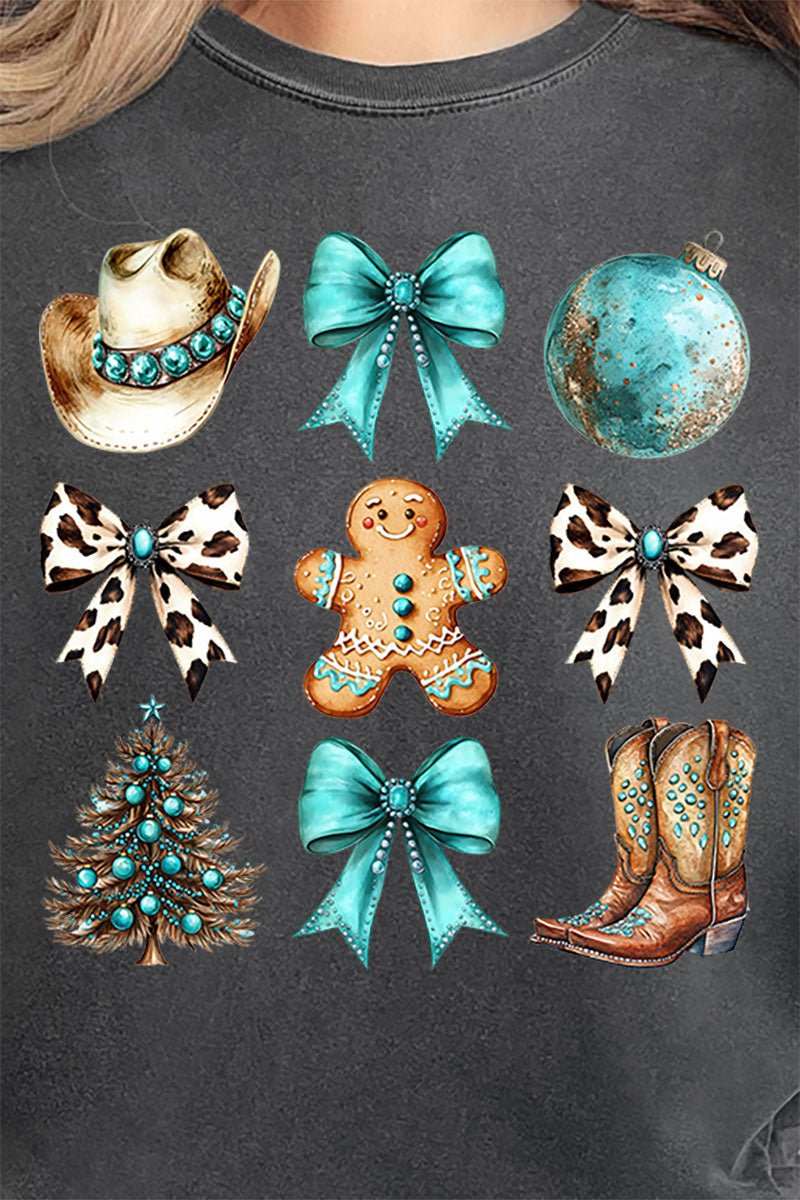 Turquoise Country Christmas Comfort Colors Adult Ring - Spun Cotton Tee - Wholesale Accessory Market