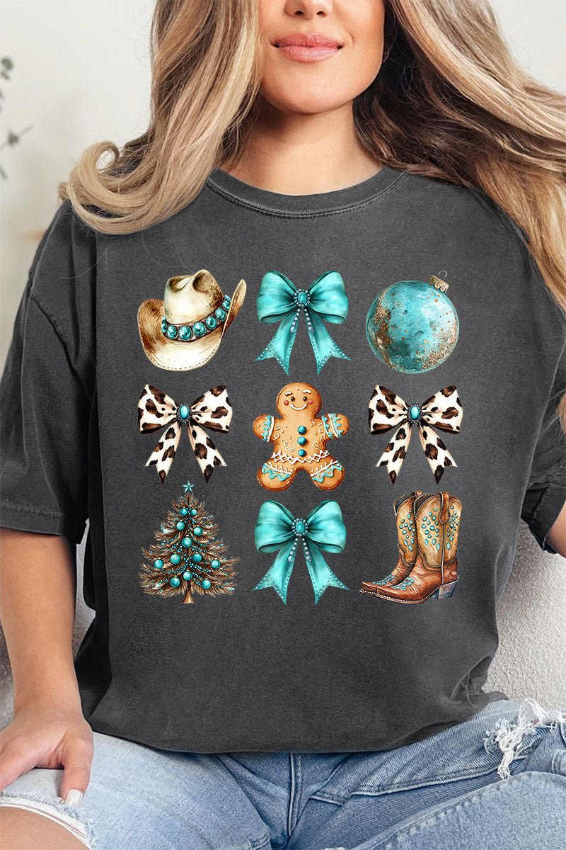 Turquoise Country Christmas Comfort Colors Adult Ring - Spun Cotton Tee - Wholesale Accessory Market