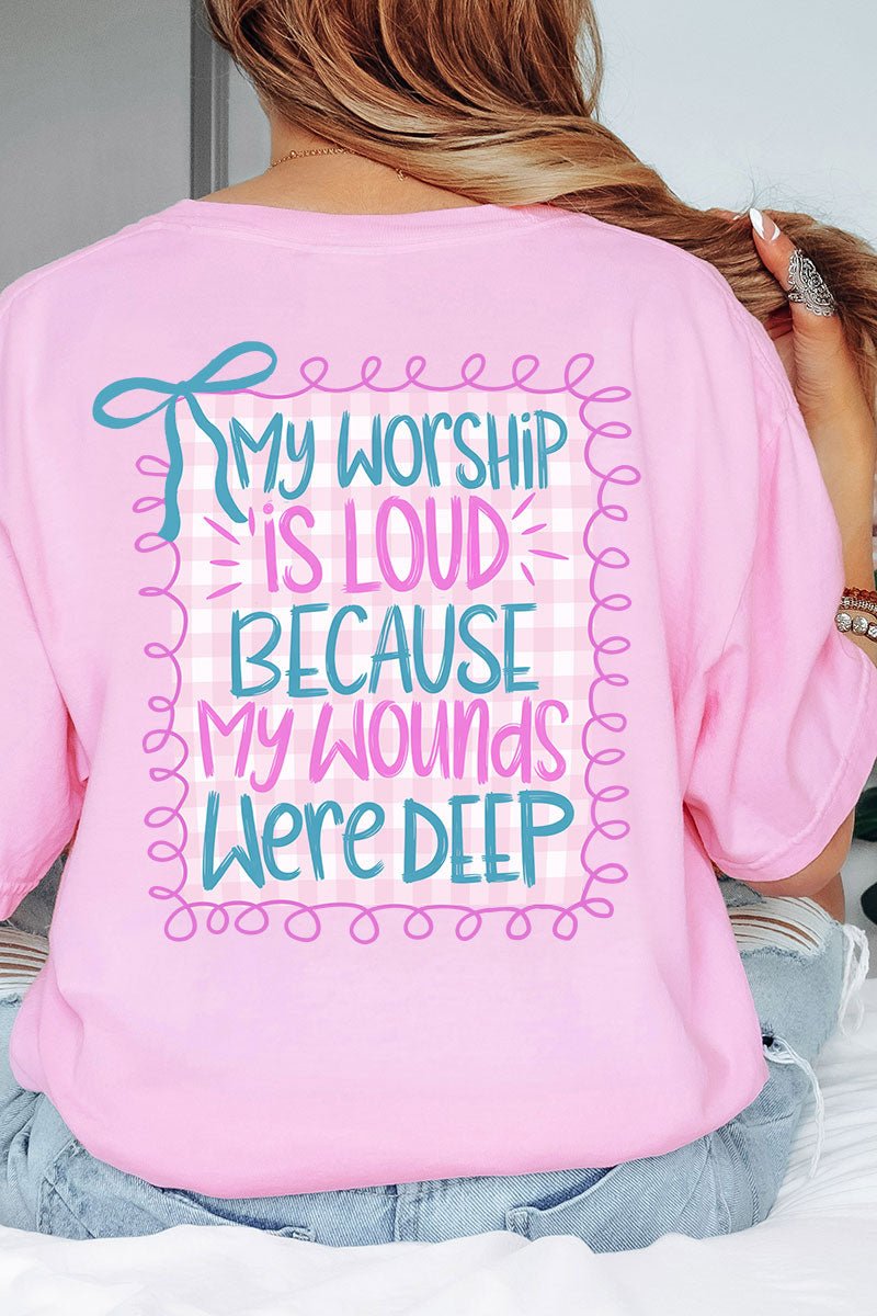 Worship Loud Front & Back Design Comfort Colors Adult Ring - Spun Cotton Tee - Wholesale Accessory Market
