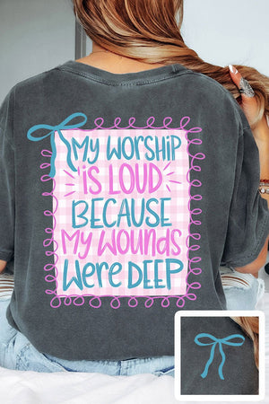 Worship Loud Front & Back Design Comfort Colors Adult Ring - Spun Cotton Tee - Wholesale Accessory Market