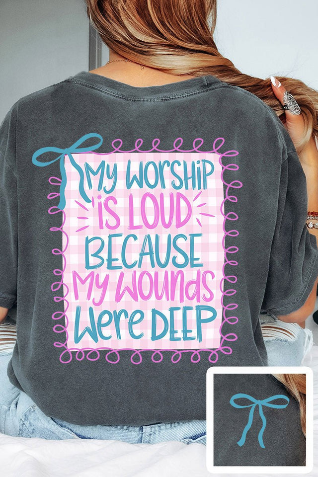 Worship Loud Front & Back Design Comfort Colors Adult Ring - Spun Cotton Tee - Wholesale Accessory Market