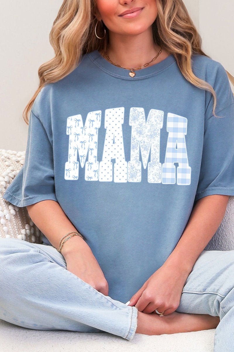 Bow And Blue Mama Comfort Colors Adult Ring - Spun Cotton Tee - Wholesale Accessory Market