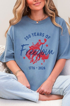 Cowboy 250 Years Of Freedom Comfort Colors Adult Ring - Spun Cotton Tee - Wholesale Accessory Market