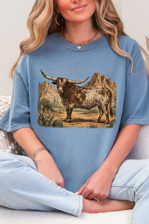 Desert Monarch Longhorn Comfort Colors Adult Ring - Spun Cotton Tee - Wholesale Accessory Market