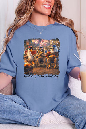 Patriotic Trio Hot Dog Comfort Colors Adult Ring - Spun Cotton Tee - Wholesale Accessory Market