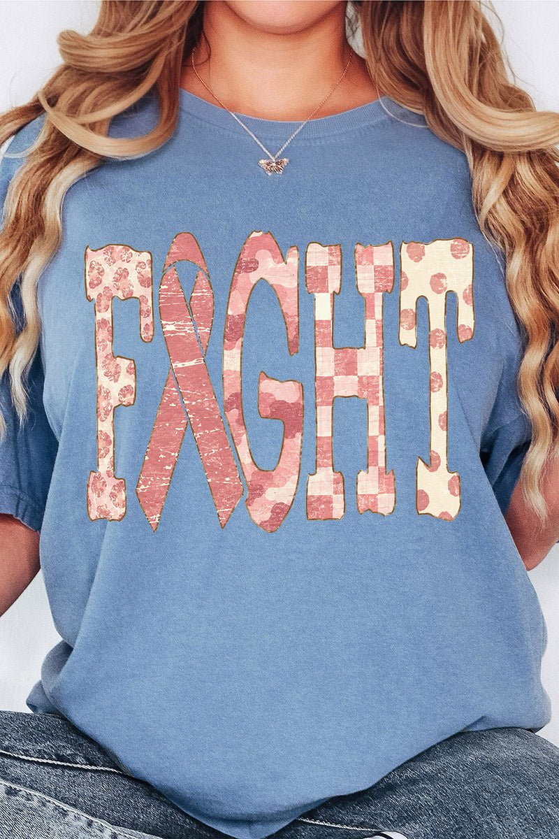Pink Patterned Fight Comfort Colors Adult Ring-Spun Cotton Tee - Wholesale Accessory Market