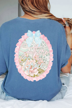 Southern By Grace Ruffle Front & Back Comfort Colors Adult Ring - Spun Cotton Tee - Wholesale Accessory Market