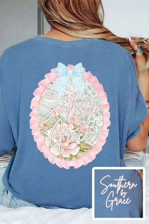 Southern By Grace Ruffle Front & Back Comfort Colors Adult Ring - Spun Cotton Tee - Wholesale Accessory Market