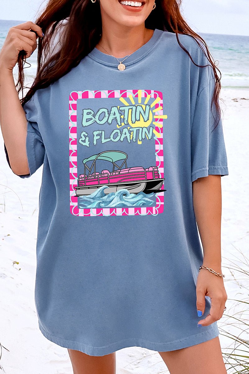 Sunny Boatin & Floatin Comfort Colors Adult Ring - Spun Cotton Tee - Wholesale Accessory Market