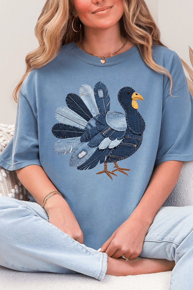 Turkey In Stitches Comfort Colors Adult Ring - Spun Cotton Tee - Wholesale Accessory Market