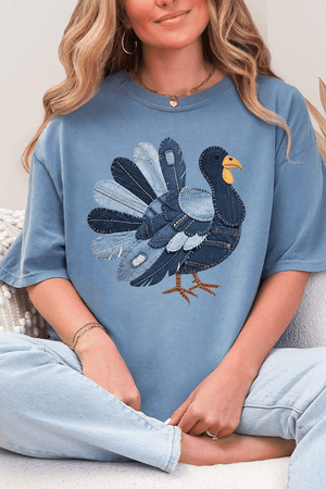 Turkey In Stitches Comfort Colors Adult Ring - Spun Cotton Tee - Wholesale Accessory Market