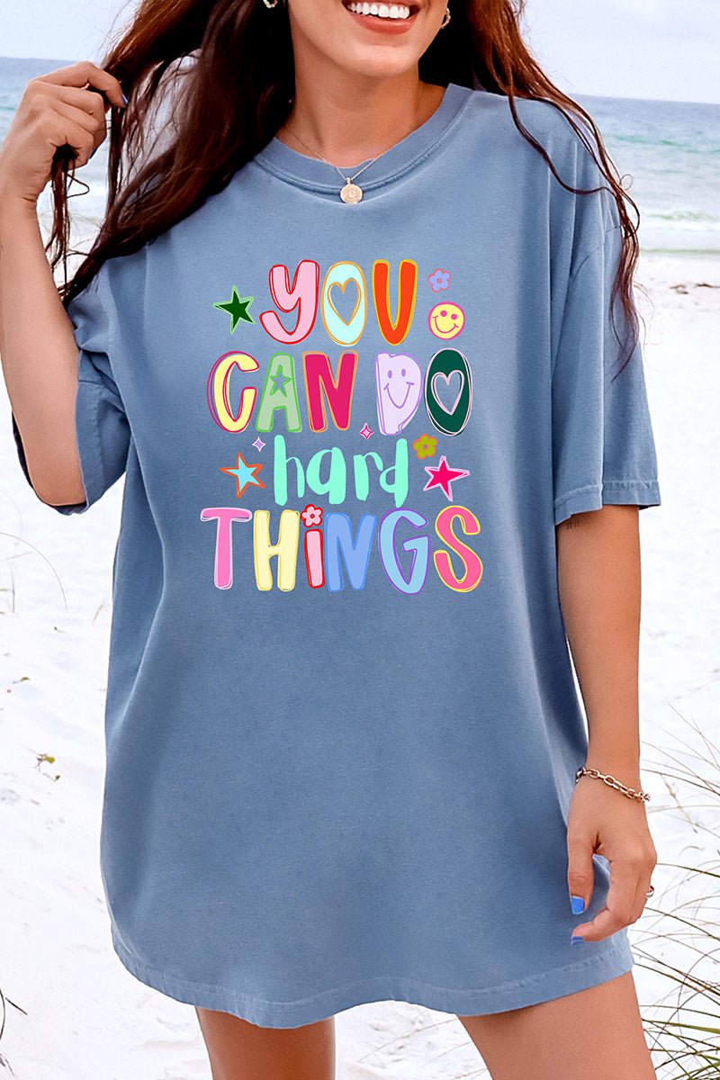 You Can Do Hard Things Comfort Colors Adult Ring - Spun Cotton Tee - Wholesale Accessory Market