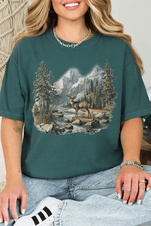 Alpine Deer Comfort Colors Adult Ring - Spun Cotton Tee - Wholesale Accessory Market