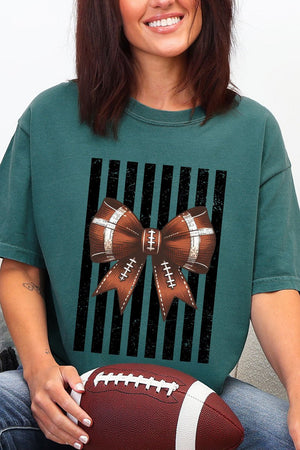Black Varsity Bow Comfort Colors Adult Ring-Spun Cotton Tee - Wholesale Accessory Market