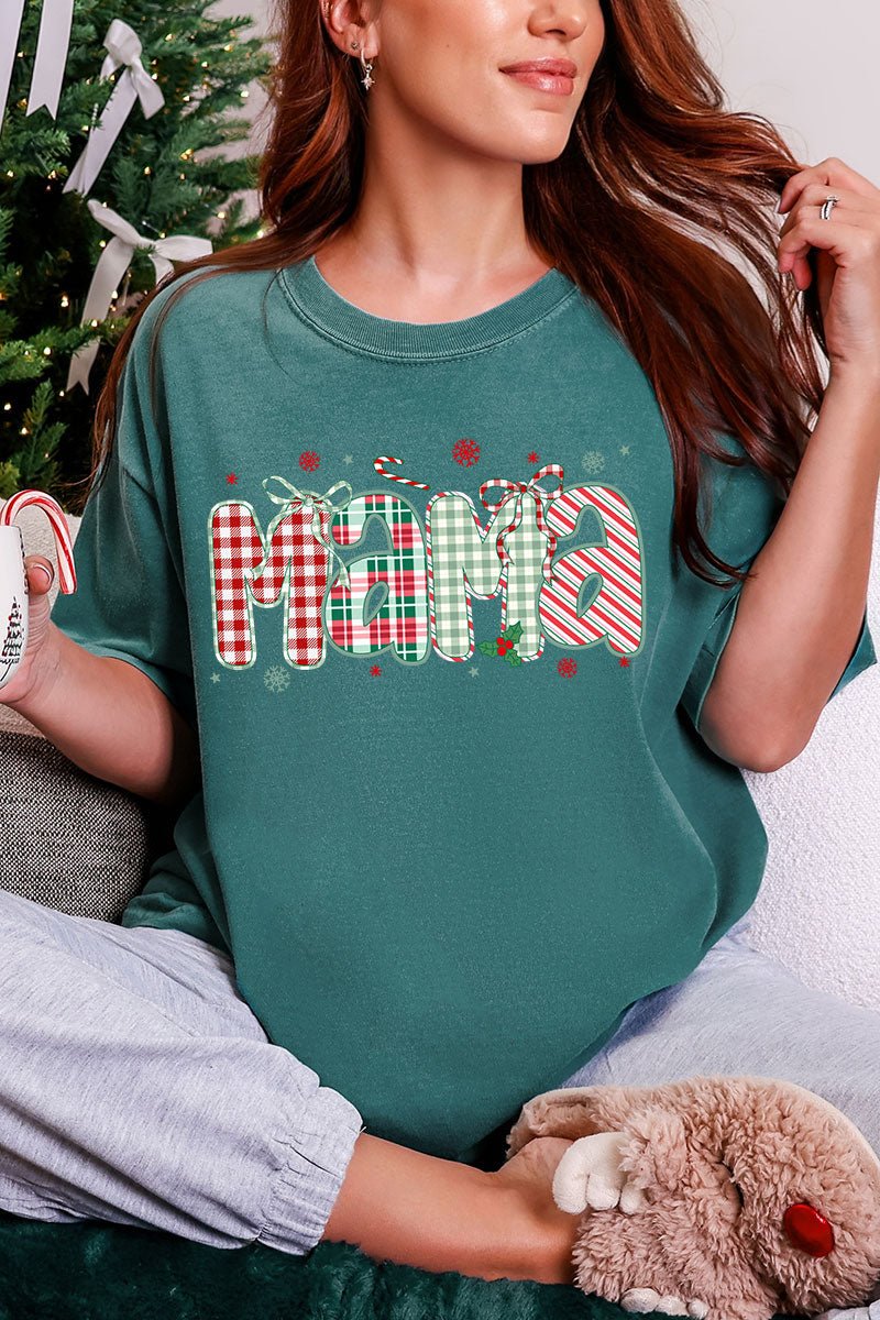 Candy Cane Lane Mama Comfort Colors Adult Ring - Spun Cotton Tee - Wholesale Accessory Market
