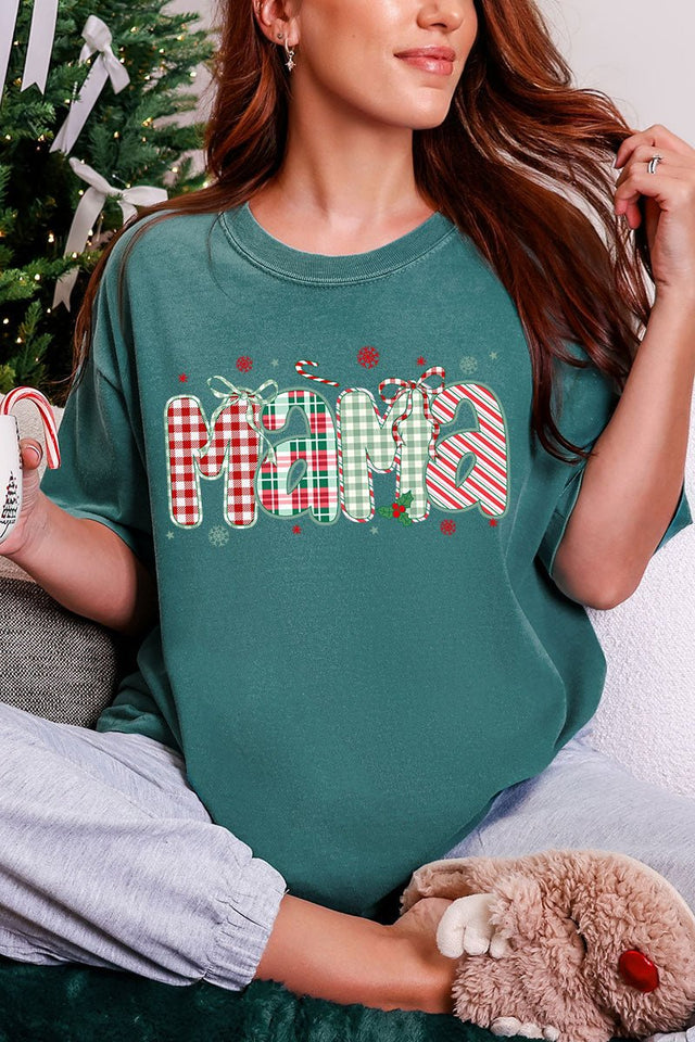 Candy Cane Lane Mama Comfort Colors Adult Ring - Spun Cotton Tee - Wholesale Accessory Market