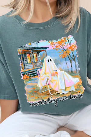 Ghost Mentally I'm Here Comfort Colors Adult Ring-Spun Cotton Tee - Wholesale Accessory Market