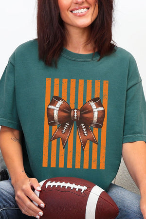 Orange Varsity Bow Comfort Colors Adult Ring-Spun Cotton Tee - Wholesale Accessory Market