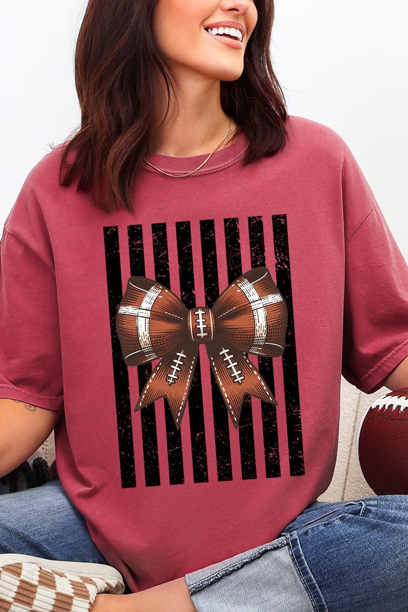 Black Varsity Bow Comfort Colors Adult Ring-Spun Cotton Tee - Wholesale Accessory Market