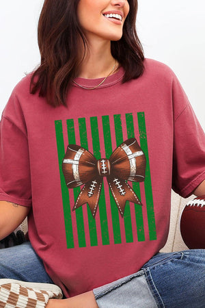 Green Varsity Bow Comfort Colors Adult Ring-Spun Cotton Tee - Wholesale Accessory Market