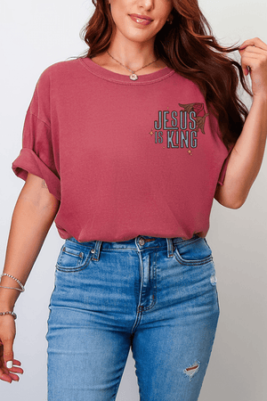 Jesus Is King Front & Back Comfort Colors Adult Ring - Spun Cotton Tee - Wholesale Accessory Market