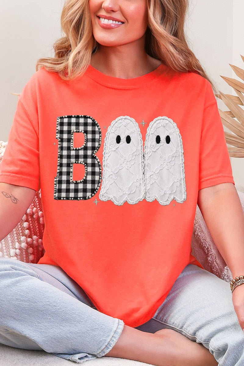 Gingham & Lace Boo Comfort Colors Adult Ring-Spun Cotton Tee - Wholesale Accessory Market