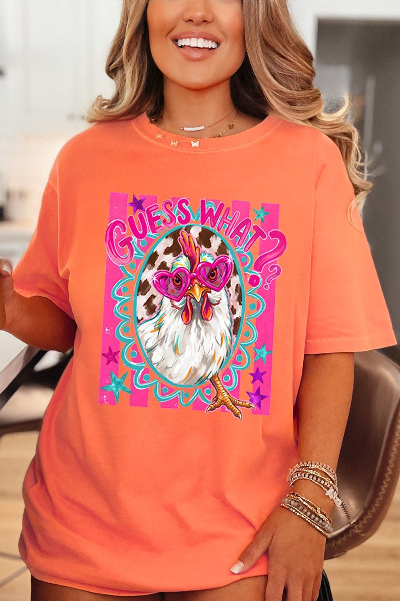 Guess What Chicken Butt Full Front & Back Design Comfort Colors Adult Ring - Spun Cotton Tee - Wholesale Accessory Market