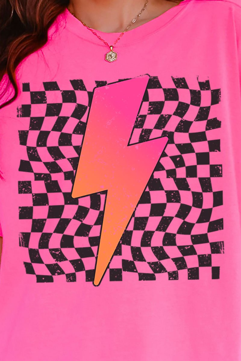 Neon Lightning Bolt Comfort Colors Adult Ring - Spun Cotton Tee - Wholesale Accessory Market