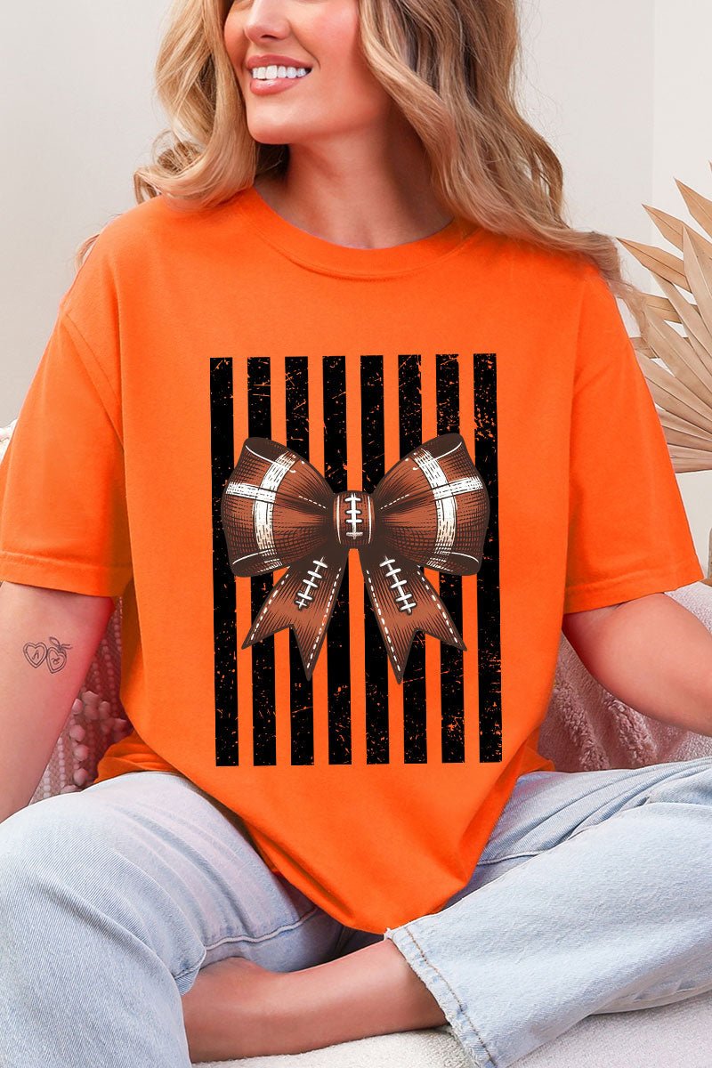 Black Varsity Bow Comfort Colors Adult Ring-Spun Cotton Tee - Wholesale Accessory Market