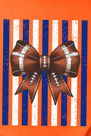 Blue & White Varsity Bow Comfort Colors Adult Ring-Spun Cotton Tee - Wholesale Accessory Market