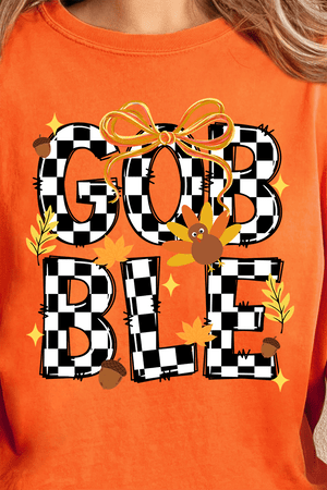 Checkered Gobble Coquette Comfort Colors Adult Ring - Spun Cotton Tee - Wholesale Accessory Market