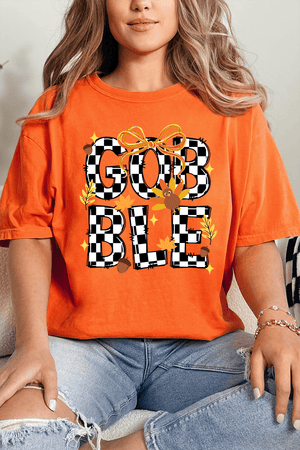 Checkered Gobble Coquette Comfort Colors Adult Ring - Spun Cotton Tee - Wholesale Accessory Market