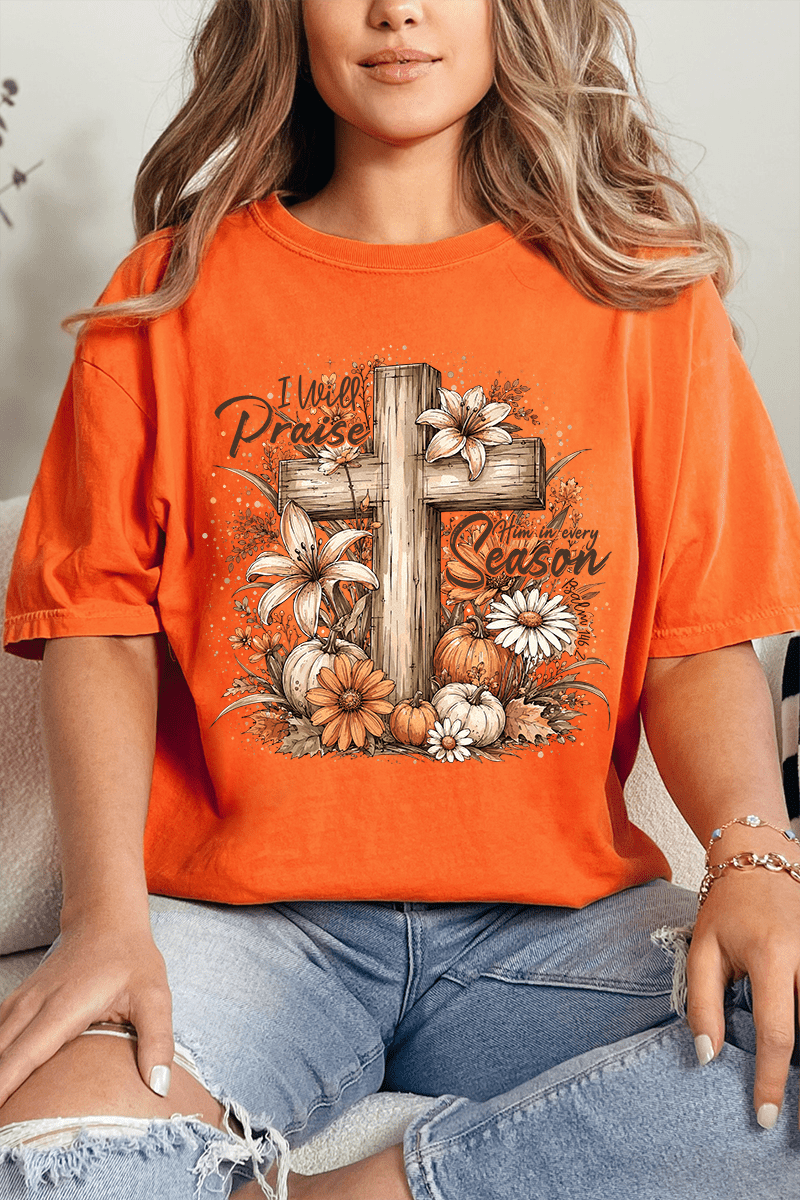 Harvest Praise Cross Comfort Colors Adult Ring-Spun Cotton Tee - Wholesale Accessory Market