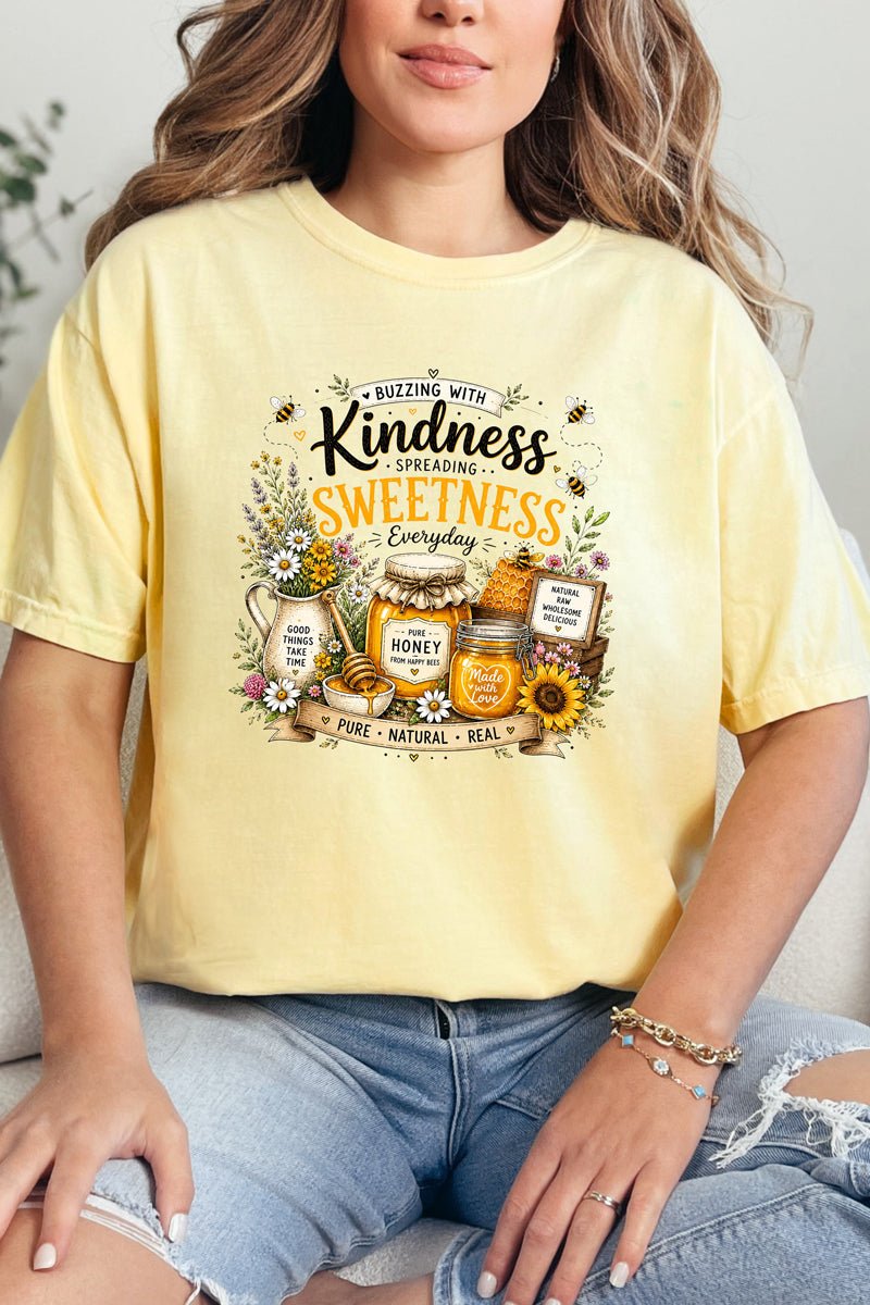 Buzzing With Kindness Comfort Colors Adult Ring-Spun Cotton Tee - Wholesale Accessory Market