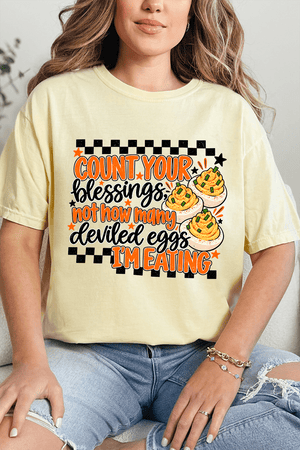 Count Blessings Not Deviled Eggs Comfort Colors Adult Ring-Spun Cotton Tee - Wholesale Accessory Market