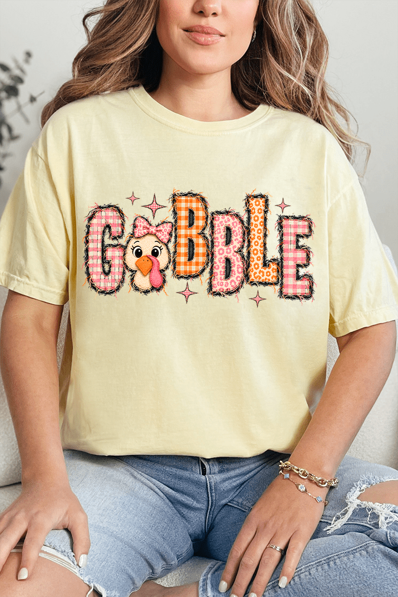 Gobble In Gingham Comfort Colors Adult Ring-Spun Cotton Tee - Wholesale Accessory Market
