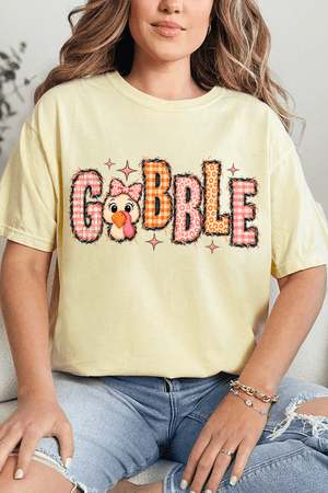Gobble In Gingham Comfort Colors Adult Ring-Spun Cotton Tee - Wholesale Accessory Market