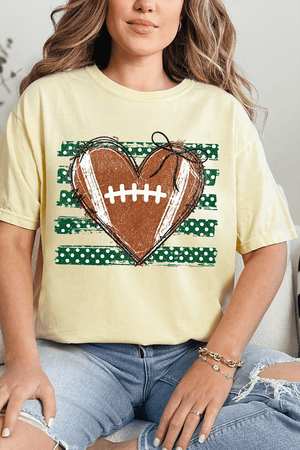 Green Football Sweetheart Comfort Colors Adult Ring-Spun Cotton Tee - Wholesale Accessory Market