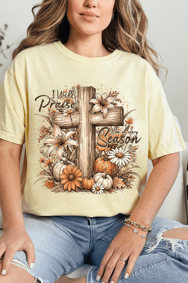 Harvest Praise Cross Comfort Colors Adult Ring-Spun Cotton Tee - Wholesale Accessory Market