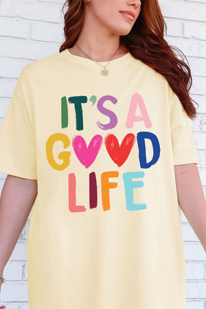 Heart It's A Good Life Comfort Colors Adult Ring - Spun Cotton Tee - Wholesale Accessory Market