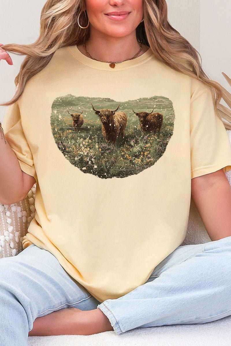 Highland Herd Comfort Colors Adult Ring - Spun Cotton Tee - Wholesale Accessory Market