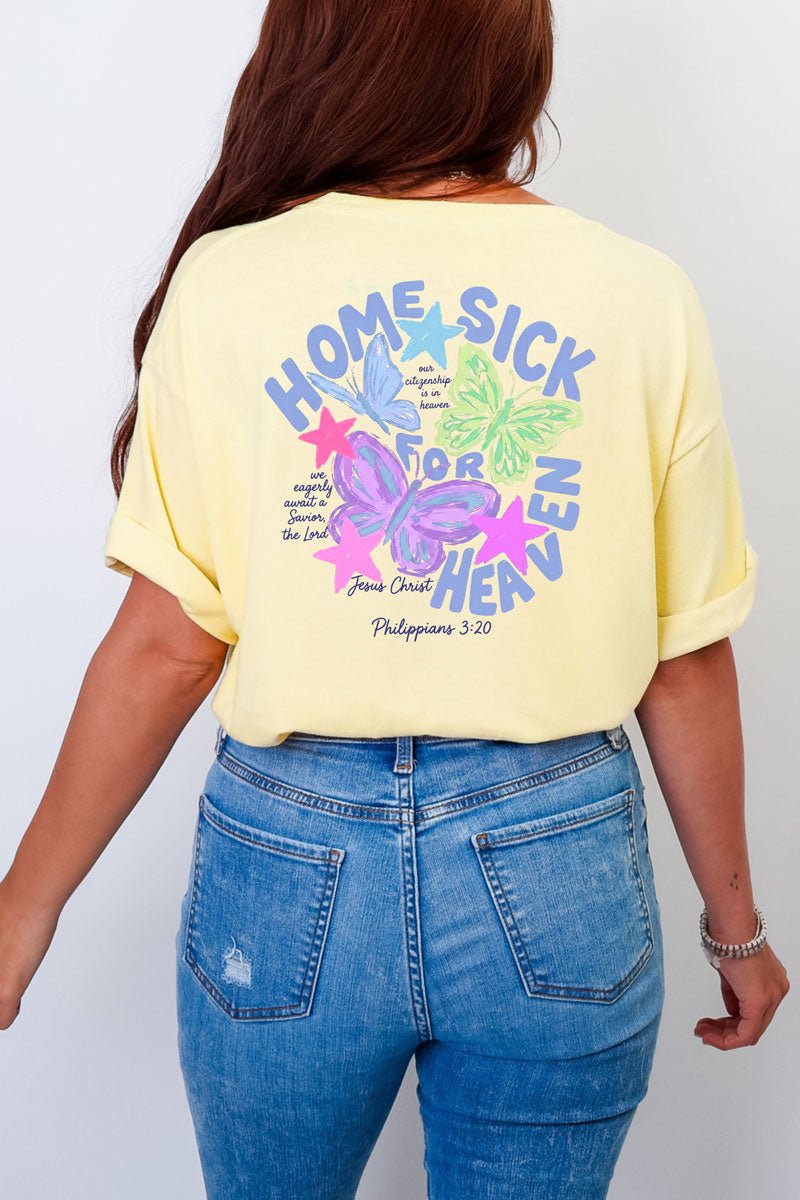 Homesick For Heaven Front & Back Comfort Colors Adult Ring-Spun Cotton Tee - Wholesale Accessory Market