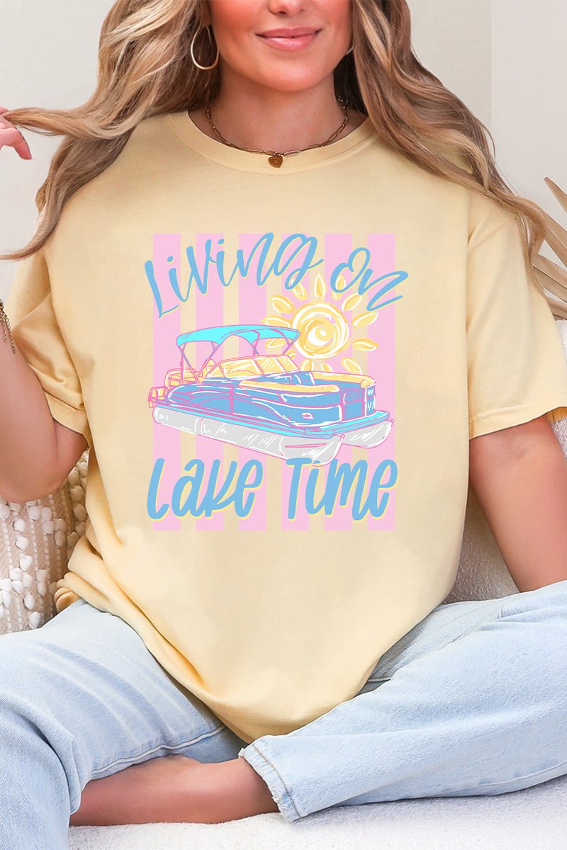 Living On Lake Time Comfort Colors Adult Ring-Spun Cotton Tee - Wholesale Accessory Market