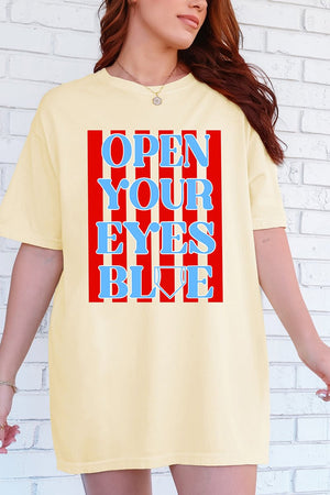 Open Your Eyes Blue Comfort Colors Adult Ring - Spun Cotton Tee - Wholesale Accessory Market